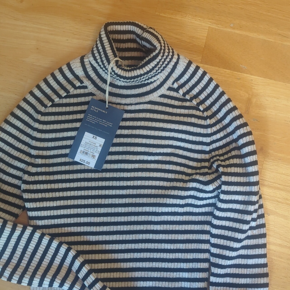 Striped Turtle Neck - Picture 2 of 4